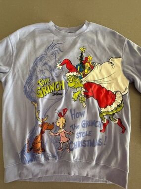The Grinch Unisex Lavender Large Double Sided Graphic Sweatshirt